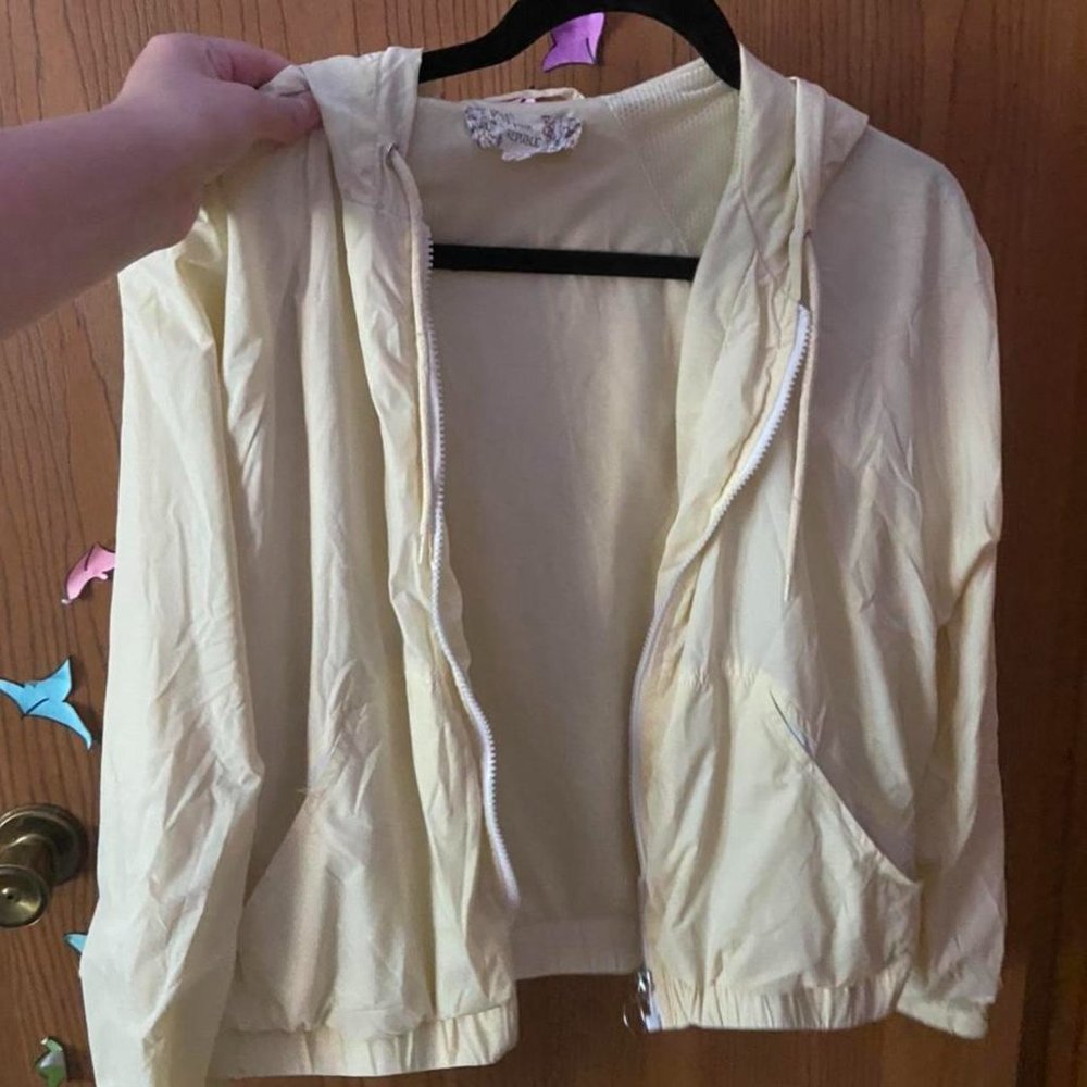 Yellow Cropped Windbreaker